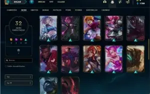Conta ouro 4 com 47 Champs e 32 Skins + 2 Fragmentos