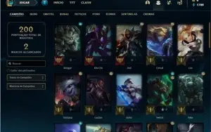 Conta ouro 4 com 47 Champs e 32 Skins + 2 Fragmentos