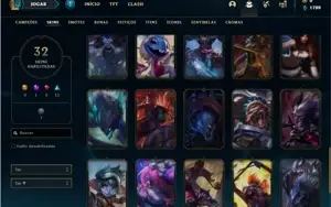 Conta ouro 4 com 47 Champs e 32 Skins + 2 Fragmentos