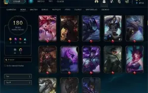 CONTA LOL LVL 261 GOLD 3 180 SKINS QUASE TODOS OS CHAMPS