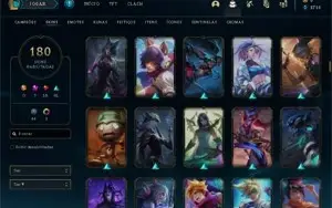 CONTA LOL LVL 261 GOLD 3 180 SKINS QUASE TODOS OS CHAMPS