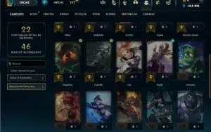 Diamante 4 com 26 Champs e 3 Skins + 7 Fragmentos
