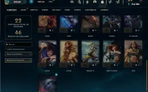 Diamante 4 com 26 Champs e 3 Skins + 7 Fragmentos