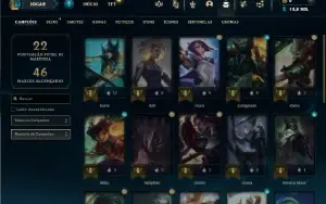 Diamante 4 com 26 Champs e 3 Skins + 7 Fragmentos