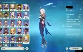 conta genshin impact ar 55 zhongli, albedo, venti e mais