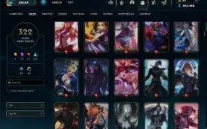 Platina 4 com TODOS os Champs e 322 Skins + 12 Prestigios
