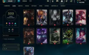 Platina 4 com TODOS os Champs e 322 Skins + 12 Prestigios