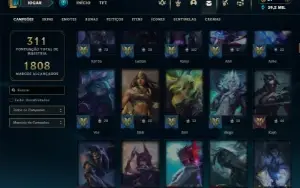 Platina 4 com TODOS os Champs e 322 Skins + 12 Prestigios