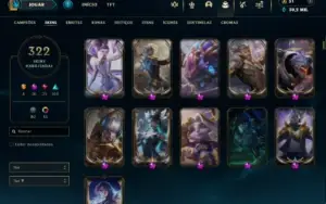 Platina 4 com TODOS os Champs e 322 Skins + 12 Prestigios