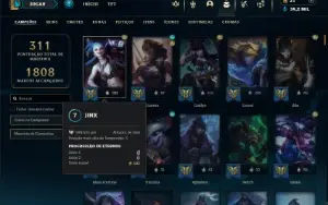 Platina 4 com TODOS os Champs e 322 Skins + 12 Prestigios