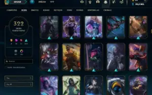 Platina 4 com TODOS os Champs e 322 Skins + 12 Prestigios