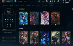 Platina 4 com TODOS os Champs e 322 Skins + 12 Prestigios