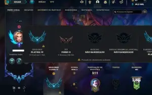 Platina 4 com TODOS os Champs e 322 Skins + 12 Prestigios