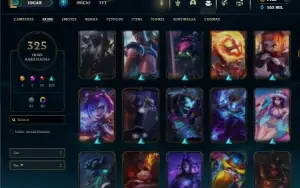 Unrnaked com TODOS os champs e 325 Skins + 92 Cromas