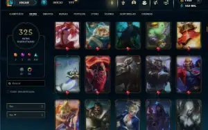 Unrnaked com TODOS os champs e 325 Skins + 92 Cromas