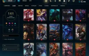 Conta Unranked com 120 Champs e 141 Skins ( MAIN ADC )