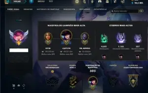 Conta Unranked com 120 Champs e 141 Skins ( MAIN ADC )