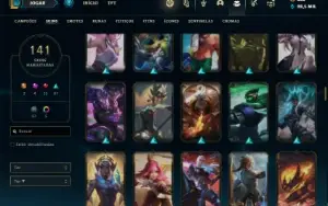 Conta Unranked com 120 Champs e 141 Skins ( MAIN ADC )