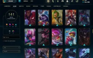 Conta Unranked com 120 Champs e 141 Skins ( MAIN ADC )