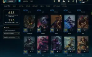 Bronze 4 com TODOS os champs e 170 Skins + 19 Maestrias 7