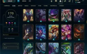 Bronze 4 com TODOS os champs e 170 Skins + 19 Maestrias 7