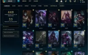 Conta ouro 4 MAIN ADC com 140 skins e 135 champs