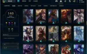 Conta ouro 4 MAIN ADC com 140 skins e 135 champs