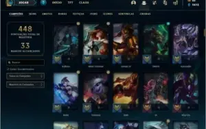 Conta ouro 4 MAIN ADC com 140 skins e 135 champs