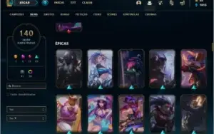 Conta ouro 4 MAIN ADC com 140 skins e 135 champs