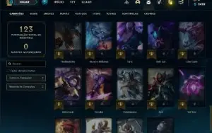 Conta bronze 2 com 50 Champs e 21 Skins (Criada em 2012)