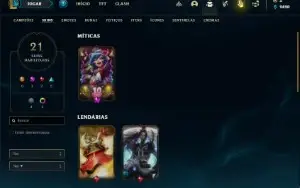 Conta bronze 2 com 50 Champs e 21 Skins (Criada em 2012)