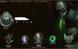 Conta De lol Platina V Ex mestre Full Champ