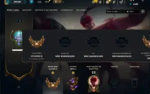 Ouro 2 com 75 Champs e 5 Skins
