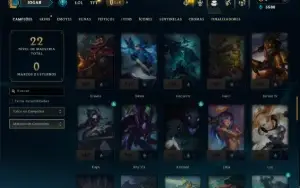 Ouro 2 com 75 Champs e 5 Skins