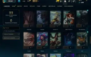 Ouro 2 com 75 Champs e 5 Skins