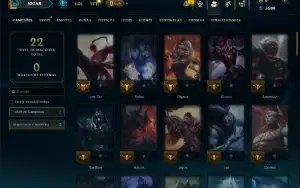 Ouro 2 com 75 Champs e 5 Skins