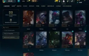 Ouro 2 com 75 Champs e 5 Skins