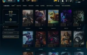 Ouro 2 com 75 Champs e 5 Skins