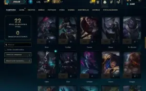 Ouro 2 com 75 Champs e 5 Skins