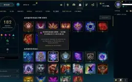 Conta LOL Esmeralda III. Todos os campeões e 187 Skins. +LoR