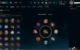 Conta de lol lvl 558 com todos os campeões (212 skins)
