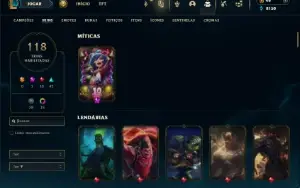 Ouro 3 com 120 Champs e 118 Skins