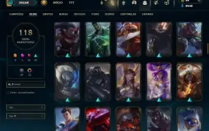 Ouro 3 com 120 Champs e 118 Skins