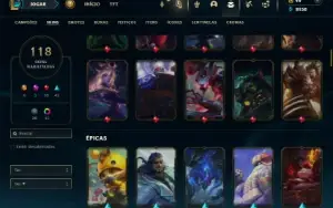 Ouro 3 com 120 Champs e 118 Skins