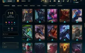 Ouro 3 com 120 Champs e 118 Skins