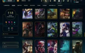 Ouro 3 com 120 Champs e 118 Skins