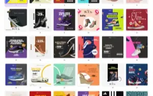 Pack Canva Calçados - 50 Artes Editáveis