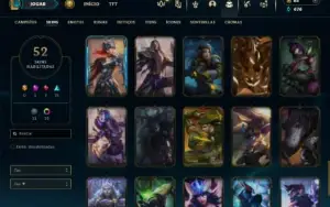 Diamante 4 com 80 Champs e 52 Skins + 7 Vitoriosas