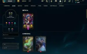 Diamante 4 com 80 Champs e 52 Skins + 7 Vitoriosas