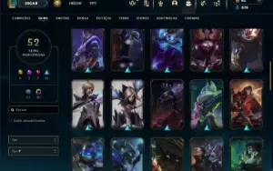 Diamante 4 com 80 Champs e 52 Skins + 7 Vitoriosas